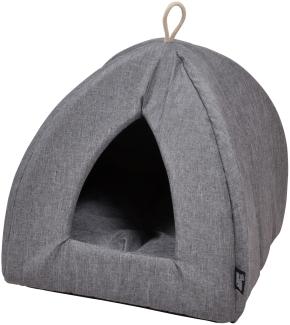 dynamic24 Haustier Katzen Nest Haus Bett Iglu Katzenhöhle Hunde Kissen Hundekorb Hundebett, 35x38x35cm, Grau