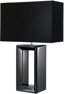 Searchlight Tischleuchte Mirror Table Lamp - Smoked Mirrored Glass & Black Faux Silk, Leuchtmittel wechselbar