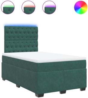 vidaXL Boxspringbett mit Matratze Dunkelgrün 120x200 cm Samt 3293191