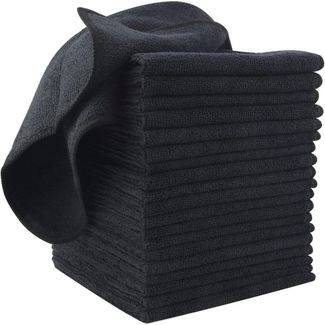 20er Set Schwarz Mikrofaser Reinigungstücher Küchenlappen Staubwischen 30x30cm