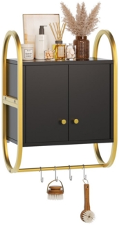 Bestier Wandregal Baderegal, Badezimmerschrank, 40.6×24×56 cm, mit 2 Magnetische Türen und Handtuchhalter, Wandregale für Küche, Schlafzimmer, Wohnzimmer, Badezimmer, Büro