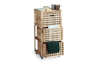 Rollcontainer 3 Fächer Walnuss