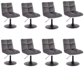 HOME DELUXE Barhocker höhenverstellbar 8er Set ACE - Samt Hellgrau