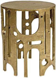 Casa Padrino Designer Hocker Bronze Ø 41 x H. 48 cm - Runder Aluminium Sitzhocker - Rundhocker - Wohnzimmer Möbel - Luxus Möbel - Designer Möbel - Luxus Einrichtung - Designer Einrichtung