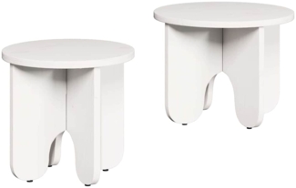 Couchtisch, Sofatisch 2 pcs Weiß Massivholz Kiefer