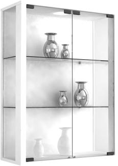 Vitrinenschrank Glas Wandschrank Vitrine Sammlervitrine Hängeschrank Buche Dekor