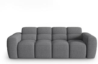 Micadoni Sofa Lisa 3-Sitzer Strukturierter Stoff Grau