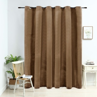 vidaXL Verdunkelungsvorhang mit Metallösen Samt Beige 290 x 245 cm 134507