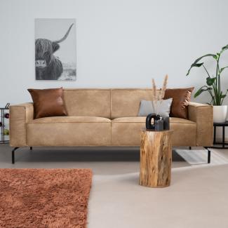 Bronx71 Ledersofa Kansas 3-Sitzer beige