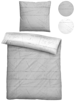 biberna Baumwoll-Satin Bettwäsche 0614509 WAND, sturmgrau, 1x 135x200 cm + 1x 80x80 cm