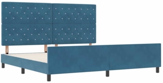 vidaXL Bettgestell mit Kopfteil Dunkelblau 200 x 200 cm Samt 3344901