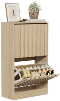 UEV Schuhschrank mit 2 Klappen Schuhregal Schukipper schmal platzsparend (Anti-Kipp-Vorrichtung für Eingangsbereich, Modern Schuhaufbewahrung mit Oberplatte Platzsparend, Schuhkommode) Trennwände verstellbar und abnehmbar für verschiedene Schuhtypen