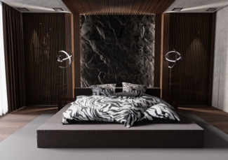 Mako Satin Bettwäsche Zebra Muster schwarz / weiß Garnitur 155x200 + 80x80