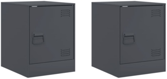 vidaXL Nachttische 2 Stk. Anthrazit 34,5x39x44 cm Stahl 841612