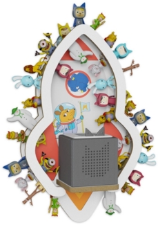 Holzura Kinderregal Tonie Regal Die Maus mit magnetischem Rahmen für Toniefiguren, magnetische Aufbewahrung für Toniebox und Toniefiguren
