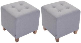 2er Set Sitzhocker Pharao, antik-hell (Farbe: hellgrau)