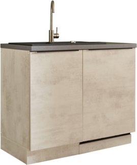 BASIC by Balculina Spülenschrank Sanibel Spülenschrank, Küchenschrank BxHxT 110 x 94 x 60 (1-St) Breite 110cm, Melaminbeschichtung