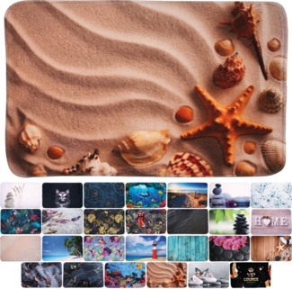 Sanilo Badematte mit Motiv, viele schöne Badteppiche zur Auswahl, rutschhemmend beschichtet, waschbar, schnelltrocknend, Polyester, rechteckig, sehr weich, hochwertig & modern, 50x80 cm oder 70x110 cm