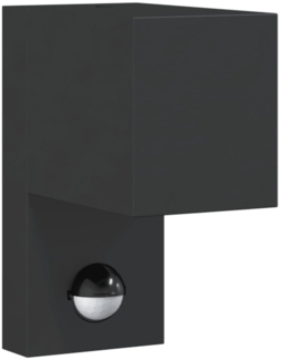 vidaXL Außenwandleuchte mit Sensor Schwarz Aludruckguss 4006312