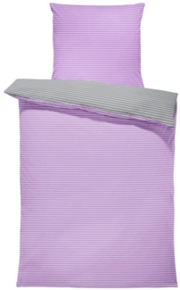 One Home Bettwäsche Wende Streifen, Renforcé, 4 teilig, gestreift und modern, Baumwolle Normalgröße