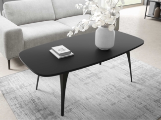 Couchtisch Feolis, Beine aus Stahl (Farbe: Schwarz)