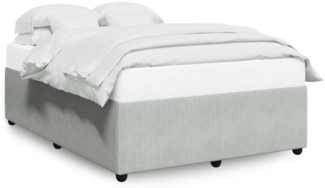 vidaXL Bettgestell ohne Matratze Hellgrau 140x190 cm Samt 3285006