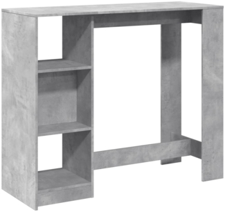 vidaXL Bartisch mit Regal Betongrau 124x46x103,5 cm Holzwerkstoff 854394
