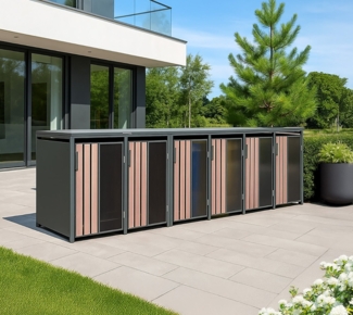 Westmann Status 6 | Metall Mülltonnenbox 6er | 6x240 L | Anthrazit
