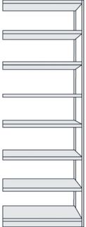 Kerkmann Büroregal Progress 500 Anbauregal BxTxH 96x30x260cm 8 Böden l