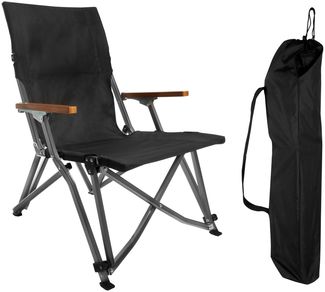 osoltus Faltsessel Lounge Low Campingstuhl Bergen Alu eloxiert Schwarz