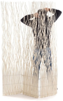 DESIGN DELIGHTS Paravent RAUMTEILER "WAVE 3", Weide, 170x120cm (HxB), Paravent, Trennwand