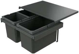 Naber 8013390 Abfallsammler Cox Stand-UP® 280 S/600-3 ohne Biodeckel, anthrazit, 30 (1x16/2x7) Liter / 60 cm Schrankbreite