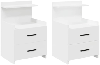 vidaXL Nachttische 2 Stk. mit 2 Schubladen Weiß 40x36,5x62 cm 858633