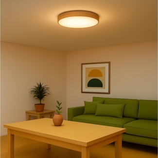 Brilliant LED Deckenleuchte Teranon, LED fest integriert, Warmweiß, Holzoptik, 3000 K, braun/weiß