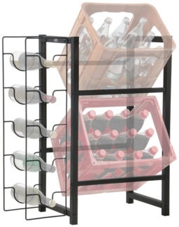 Zelsius Kastenständer Getränkekistenregal Weinregal für 5 Weinflaschen und 2 Kisten, 1-tlg.