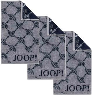 JOOP! Gästetuch Classic Frottierkollektion, 3er Pack - Walkfrottier Denim Cornflower 30x50cm