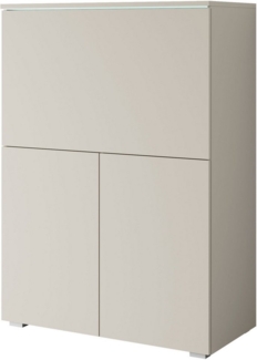 INOSIGN PC-Schrank Vera, Sekretär, Home-Office-Schreibtisch mit LED-Beleuchtung (1 St), Multifunktional mit Stauraum, klappbare Tischfläche, LED, B 90 cm