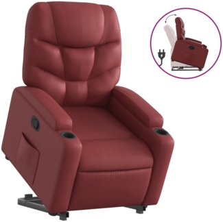 vidaXL Relaxsessel mit Aufstehhilfe Weinrot Kunstleder 3204662