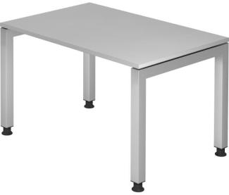 Schreibtisch JS12 U-Fuß / 4-Fuß eckig 120x80cm Grau Gestellfarbe: Silber