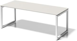 Cito Schreibtisch, 740 mm höhenfixes O-Gestell, H 19 x B 2000 x T 800 mm, Dekor grauweiß, Gestell verkehrsweiß