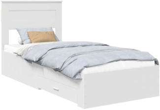 vidaXL Bettrahmen mit Kopfteil Weiß 90 x 200 cm Holzwerkstoff 3410035