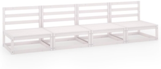 vidaXL Outdoor-Sofa 4-Sitzer Weiß Massivholz Kiefer 3075340