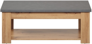 Couchtisch Franka / Follow , Grau, Schwarz, Holzfarben , 120 x 46 x 67 cm