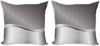 Abakuhaus Kissenbezüge Modern Accent Doppelseitiger Digitaldruck, (2 Stück), Grau Industrie Grid-Motiv