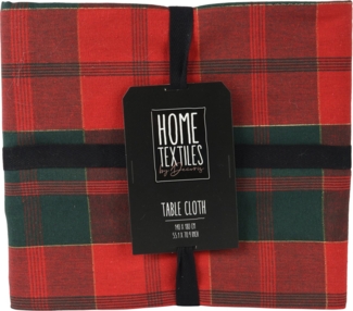 Kaemingk Tischdecke, Tischdecke Baumwolle 180x140cm mit Schottenkaro Muster Rot / Grün