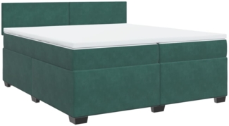 vidaXL Boxspringbett mit Matratze Dunkelgrün 200x200 cm Samt 3286399