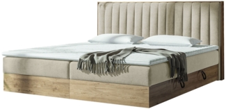 Mirjan24 Boxspringbett Komito, Hellgrau, 180x200 cm