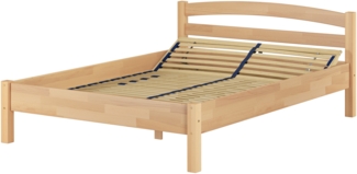 Überlanges Doppelbett Echtholzbett Buche 140x220 Holzbett Zubehör wählbar V-60.73-14-220Federholzrahmen inkl.