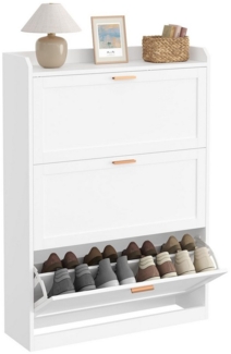 MSMASK Schuhschrank mit 3 Klappen, Schuhregal, Schuhkipper Schmal, 24 x 80 x 121 cm (1-St)