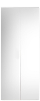 Schuhschrank Lari / Lincoln , Glas, Holzwerkstoff , Weiß, Verspiegelt , 80 x 190 x 35 cm